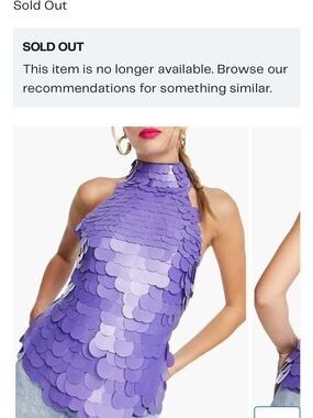 Asos design purple Sequin Halter top